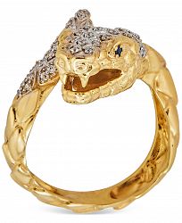 Diamond Snake Ring (1/4 ct. t. w. ) in 14k Yellow Gold-Plated Sterling Silver