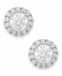 Diamond Round Halo Stud Earrings in 14k White Gold (1/3 ct. t. w. )