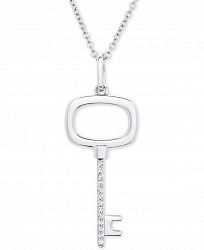 Diamond Key 18" Pendant Necklace (1/20 ct. t. w. ) in 10k White Gold