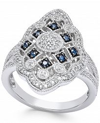 Sapphire (1/7 ct. t. w. ) and Diamond (1/7 ct. t. w. ) Ring in Sterling Silver