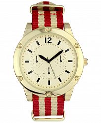 Inc International Concepts Men's Striped Nylon Strap Watch 48mm, Created for Macy's