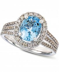 Le Vian Sea Blue Aquamarine (1-3/8 ct. t. w. ) & Nude Diamond (5/8 ct. t. w. ) Ring in 14k White Gold