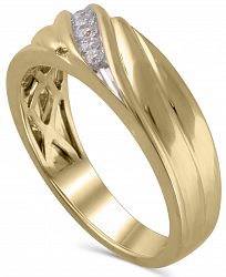 Men's Certified Diamond (1/6 ct. t. w. ) Ring in 14K Yellow Gold