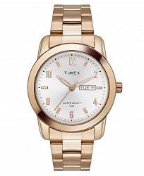 Timex Traditional Men's Rose Gold-Tone Brass Bracelet Watch 39mm