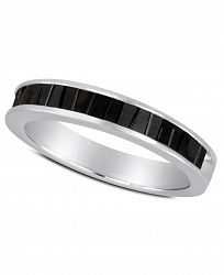 Sterling Silver Ring, Black Diamond Baguette Ring (1 ct. t. w. )