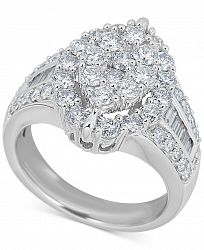 Diamond Oval Cluster Ring (2 ct. t. w. ) in 14k White Gold