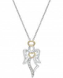 Diamond Angel Pendant Necklace (1/10 ct. t. w. ) in Sterling Silver and 18k Gold-Plated Sterling Silver
