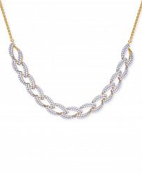 Wrapped in Love Diamond Link Statement Necklace (1 ct. t. w. ) in Sterling Silver & 14k Gold-Plate, Created for Macy's