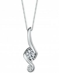 Proud Mom Diamond Swirl Pendant Necklace (1/5 ct. t. w. ) in 14k White Gold