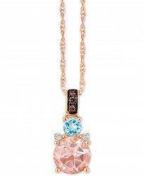 Le Vian Chocolatier Multi-Gemstone (2/3 c. t. t. w. ) and Diamond Accent 18" Pendant Necklace in 14k Rose Gold