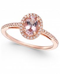 Morganite (5/8 ct. t. w. ) and Diamond (1/6 ct. t. w. ) Ring in 14k Rose Gold