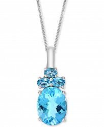 Swiss Blue Topaz 18" Pendant Necklace (2-3/4 ct. t. w. ) in 14k White Gold