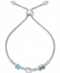 Multi-Gemstone (2-1/3 ct. t. w. ) & Diamond (1/5 ct. t. w. ) Bolo Bracelet in Sterling Silver