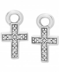 Diamond Accent Cross Earring Charms in Sterling Silver