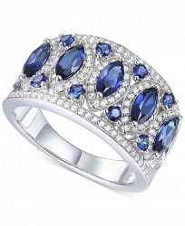 Sapphire (1-3/4 ct. t. w. ) & Diamond (1/2 ct. t. w. ) Statement Ring in 14k White Gold