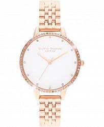 Olivia Burton Women's Rainbow Rose Gold-Tone Stainless Steel Bracelet Watch 34mm