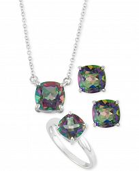 Mystic Topaz Pendant Necklace, Stud Earrings and Ring Box Set (8-2/3 ct. t. w. ) in Sterling Silver