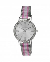 Laura Ashley Women's Striped Rugby Multi-Tone Alloy Mesh Band Watch 36mm