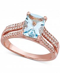 Aquamarine (1-7/8 ct. t. w. ) & Diamond (1/4 ct. t. w. ) Ring in 14k Rose Gold