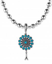 American West Turquoise Blossom Pendant Necklace (3-1/3 ct. t. w. ) in Sterling Silver, 17" + 3" extender