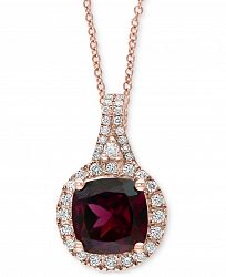 Effy Rhodolite (2-3/8 ct. t. w. ) & Diamond (1/5 ct. t. w. ) 18" Pendant Necklace in 14k Rose Gold