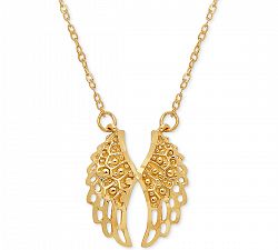 Angel Wing 17" Pendant Necklace in 10k Gold