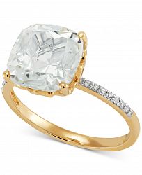 White Topaz (5-1/10 ct. t. w. ) & Diamond (1/20 ct. t. w. ) Statement Ring in 14k Gold