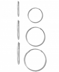 Giani Bernini 3-Pc. Set Endless Hoop Earrings in Sterling Silver, Created for Macy's