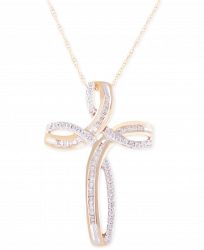 Diamond Cross Pendant Necklace (1/4 ct. t. w. ) in 14K Gold