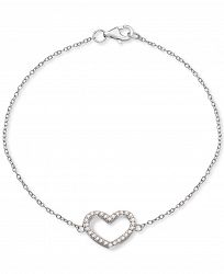 Giani Bernini Cubic Zirconia Heart Link Bracelet in Sterling Silver, Created for Macy's