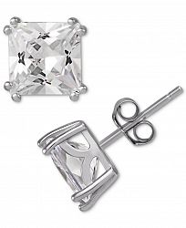 Giani Bernini Cubic Zirconia Square Stud Earrings in Sterling Silver, Created for Macy's