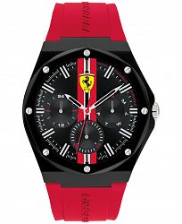 Ferrari Men's Aspire Red Silicone Strap Watch 44mm Women's Shoes
