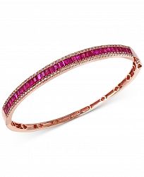 Effy Ruby (3-1/2 ct. t. w. ) and Diamond (1/2 ct. t. w. ) Bangle Bracelet in 14k Rose Gold