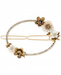 lonna & lilly Gold-Tone Crystal & Imitation Pearl Flower Hair Barrette, Created for Macy's