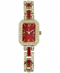 Charter Club Women's Crystal Accent & Colored Enamel Link Bracelet Watch 21x26mm, Created for Macy's