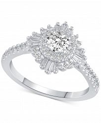 Diamond Baguette Halo Ring (7/8 ct. t. w. ) in 14k White Gold