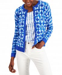Charter Club Petite Tie-Dyed Cardigan, Created for Macy's