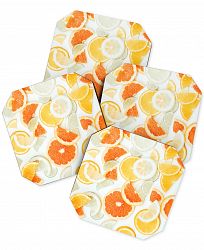 Deny Designs Ingrid Beddoes Citrus Orange Twist Coaster Set