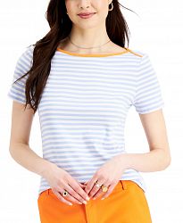 Charter Club Petite Cotton Striped Top, Created for Macy's