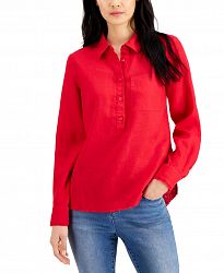 Inc International Concepts Petite Linen Shirt, Created for Macy's