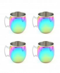 Thirstystone by Cambridge Rainbow Moscow Mule Mugs, Set of 4