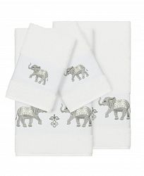 Linum Home Quinn 4-Pc. Embroidered Turkish Cotton Bath and Hand Towel Set Bedding