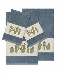 Linum Home Mila 4-Pc. Embroidered Turkish Cotton Bath and Hand Towel Set Bedding