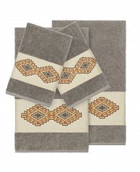 Linum Home Gianna 4-Pc. Embroidered Turkish Cotton Bath and Hand Towel Set Bedding