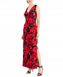 Connected Petite Ruffled Floral-Print Gown