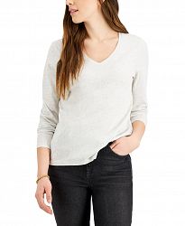 Style & Co Petite V-Neck Cotton Top, Created for Macy's