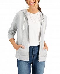 Style & Co Petite Heathered Zip Hoodie, Created for Macy's