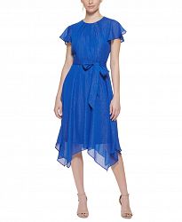 Jessica Howard Petite Flutter-Sleeve Midi Dress