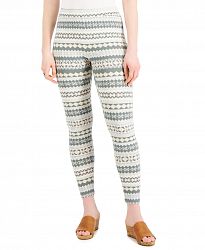 Style & Co Printed Fleece Leggings, Created for Macy's