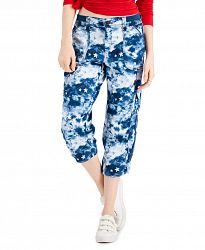 Style & Co Bungee-Cuff Tie-Dyed Capri Pants, Created for Macy's